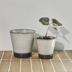 House Doctor Lima Urtepotte 2 stk. Beige/Gr�n