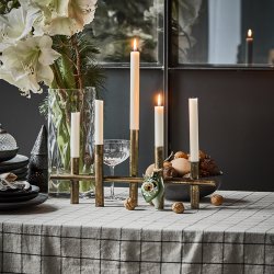 House Doctor Maxi Lysestage 45 cm Antik Messingfinish