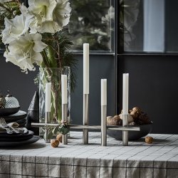 House Doctor Maxi Lysestage 45 cm Antik S�lvfinish