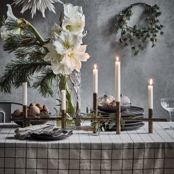 House Doctor Maxi Lysestage 80 cm Antik Messingfinish