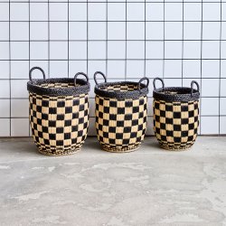 House Doctor Opti Opbevaringskurv 3 stk. Sort/Natur