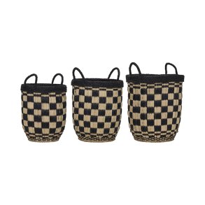House Doctor Opti Opbevaringskurv 3 stk. Sort/Natur