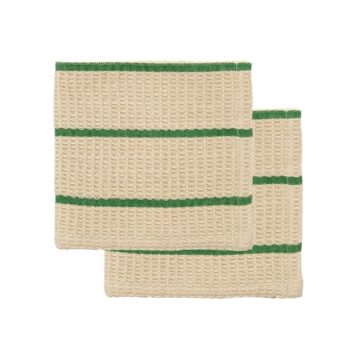 House Doctor Rena Karklud 2 stk. Sand/Gr�n