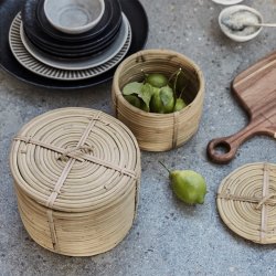 House Doctor Round Kurv m/ Lg 2 stk. Natur