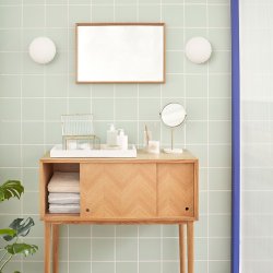 Hbsch Kumu Vglampe - Glas - Hvid/Messing - 18 cm