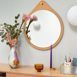 Hbsch Kumu Vglampe - Glas - Hvid/Messing - 18 cm