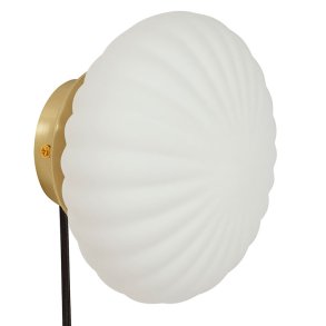 Hbsch Kumu Vglampe - Glas - Hvid/Messing - 18 cm