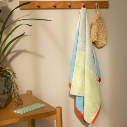 Hbsch Block Hndklde Lysebl/Flerfarvet Large