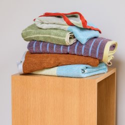 Hbsch Block Hndklde Lysebl/Flerfarvet Large