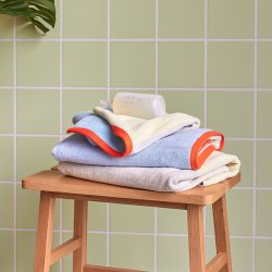 Hbsch Block Hndklde Lysebl/Flerfarvet Large