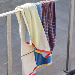 Hbsch Block Hndklde Lysebl/Flerfarvet Large