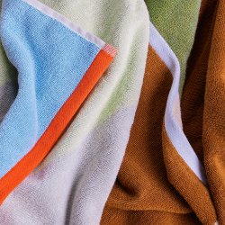 Hbsch Block Hndklde Lysebl/Flerfarvet Small