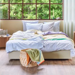 Hbsch Block Sengetj Lysebl/Flerfarvet 140x200cm