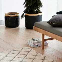 H&uuml;bsch Bomulds Tppe Rhomb - 90x150 cm - Hvid/Gr