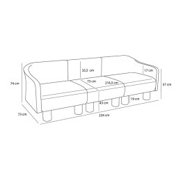 H�bsch Elegance Sofa Lysegr�n