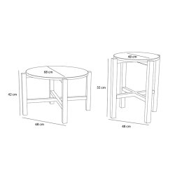 H�bsch Four Sofabord S�t af 2 Natur