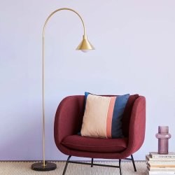 H&uuml;bsch Cone Gulvlampe - Messing/Marmor