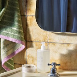 Hbsch Hndklde Promenade - Grn meleret/Lyserd - 70x140 cm