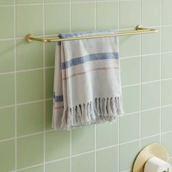 Hbsch Hndkldeholder Pipe - Dobbelt - Messingfarve