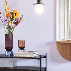 Hbsch Hndlavet Vase Flair - Lyserd/Bl - H31 cm