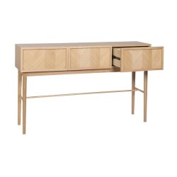 Hbsch Herringbone Konsolbord Skuffer Natur