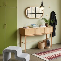 Hbsch Herringbone Konsolbord Skuffer Natur