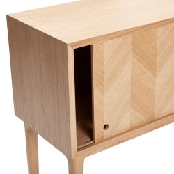 Hbsch Herringbone Konsolbord Sliding Doors Natur