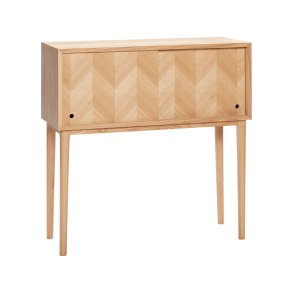 Hbsch Herringbone Konsolbord Sliding Doors Natur