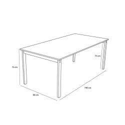 H�bsch Hock Spisebord Sort