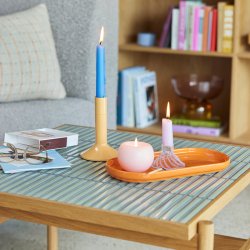 H&uuml;bsch Kindred Lysestager Orange st af 2