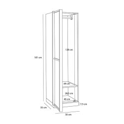 H�bsch Kura Kl�deskab Small Natur