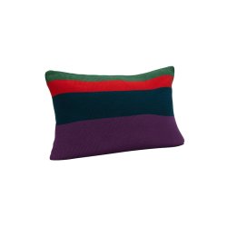 Hbsch Line Pude Strikket 40x60 cm - Grn/Rd/Lilla/Sort