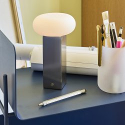 H�bsch Low Transportabel Lampe Nikkel