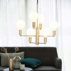 Hbsch Lysekrone Balance m. Prer - Messing