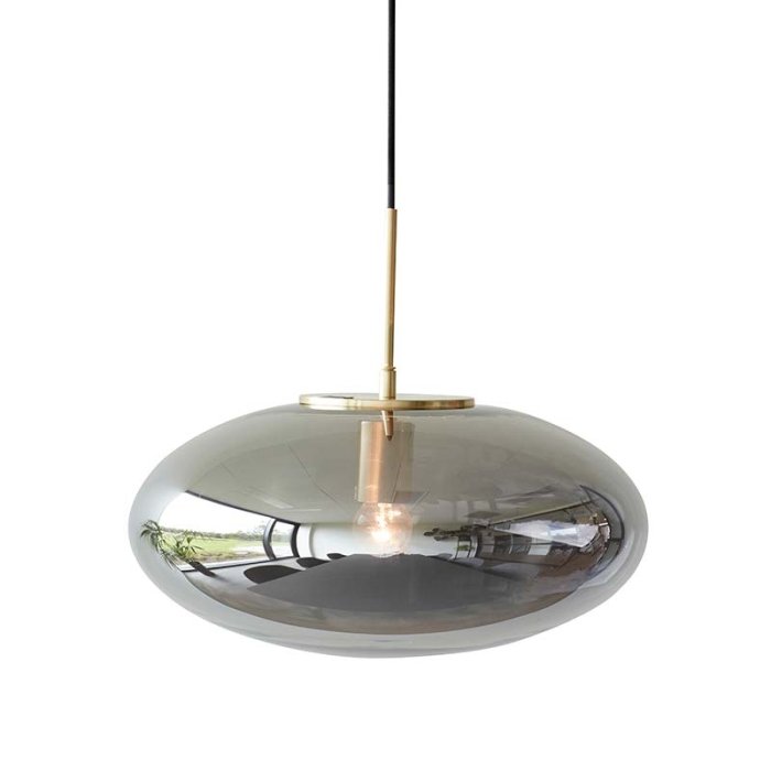 Hbsch Reflect Pendel Lampe Elipse - Spejlglas/Messing 