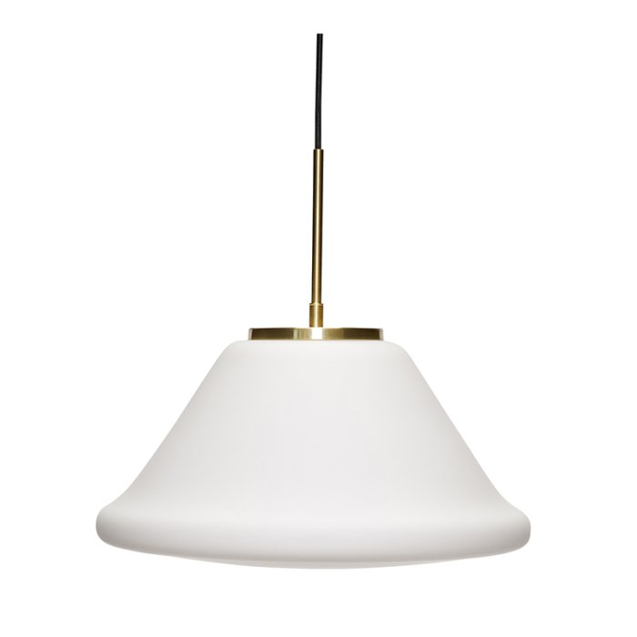 H&uuml;bsch Muse Pendel Lampe Triangulr Hvid/Messing