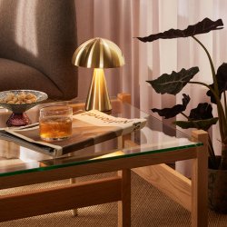 Hbsch Mush Transportabel Lampe Messingfarve