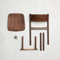 H&uuml;bsch Oblique Spisebordsstol - Mrkebrun