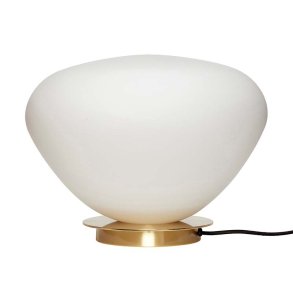 Hübsch Opal Bordlampe Bean - Hvid/Messing 