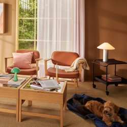 H&uuml;bsch Orbit Bordlampe Metallic Silver