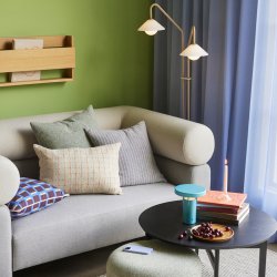 Hbsch Ori Pude 50x50 cm Lilla/Beige