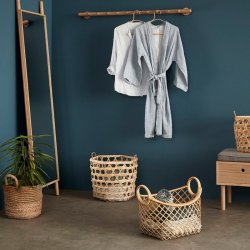 Hbsch Ovale Rattan Kurve m. Hndtag - 2 stk