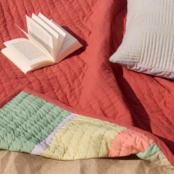 Hbsch Pavilion Plaid Block Coral/Flerfarvet