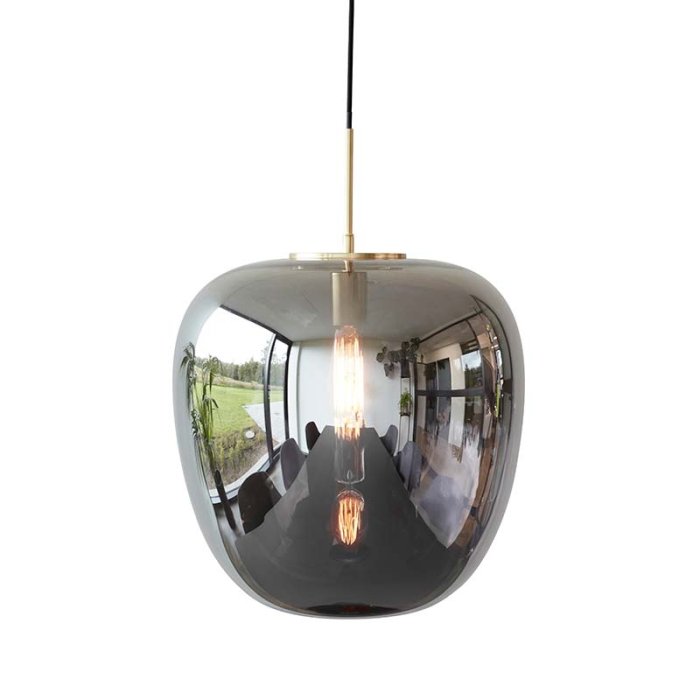 Hbsch Reflect Pendel Lampe - Spejlglas/Messing - 40 