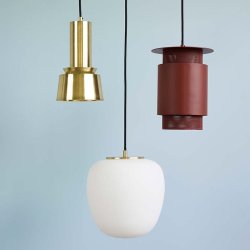 H&uuml;bsch Mono Cylinder Pendel Lampe - Messing