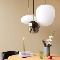 H&uuml;bsch Reflect Pendel Lampe - Spejlglas/Messing - 25 