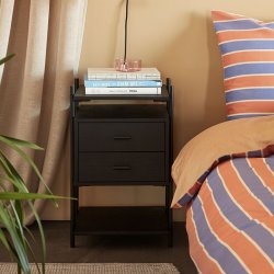 Hbsch Solace Sengetj - Stribet - Bl/Fersken