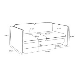 H�bsch Soba Sofa Lysegr�