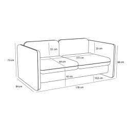 H�bsch Soba Sofa M�rkegr�