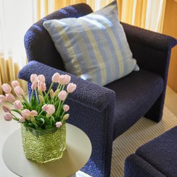 H�bsch Softy Loungestol m/ Skammel M�rkebl�